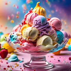Whimsical ice cream sundae delight