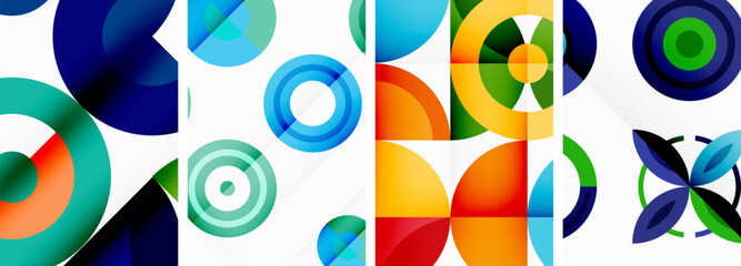 Round geometric elements and circles in background design for wallpaper, business card, cover, poster, banner, brochure, header, website