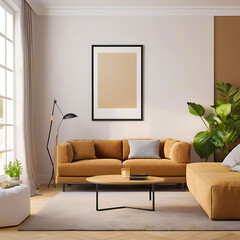 modern living room with sofa. generative AI