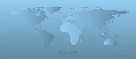 Fototapeta na wymiar World map light blue gradient vector design for you travel website.