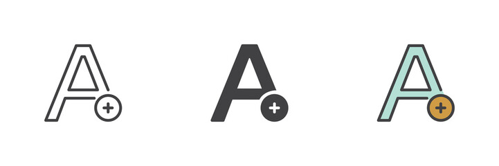 Add text different style icon set