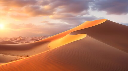 Fototapeta na wymiar Dunes in the Sahara desert at sunset. Morocco. Africa.