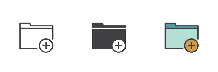 Add folder different style icon set