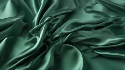 green silk fabric