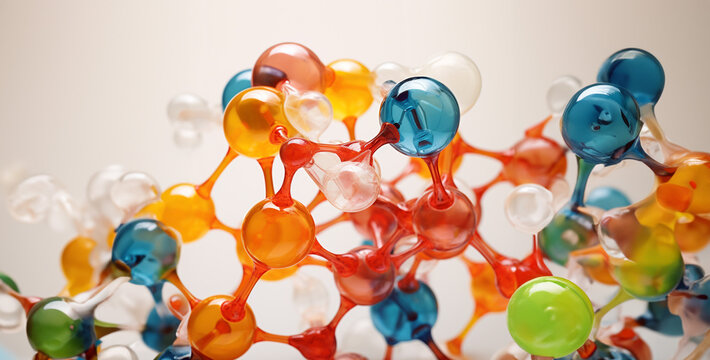colorful background, molecular structure of plastic, molecular model molecular structure design, 3d chemistry model, molecule structure, molecular background