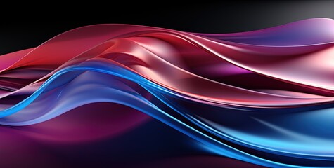 Abstract shape glowing in ultraviolet spectrum with curvy neon lines on a colorful background. Created with Ai
