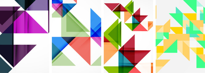 Triangle poster set for wallpaper, business card, cover, poster, banner, brochure, header, website