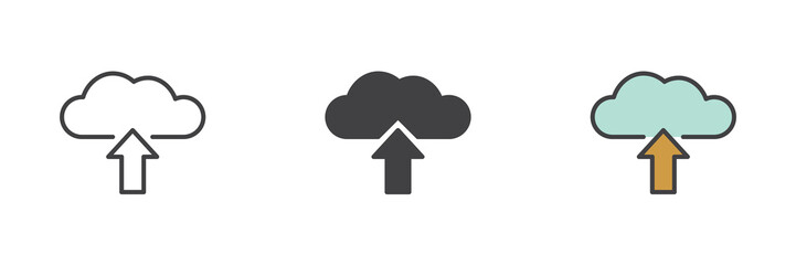 Download cloud different style icon set.