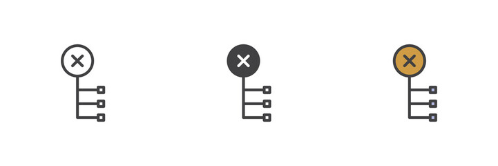 Delete node different style icon set