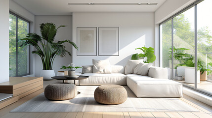 Interior of minimalistic living room