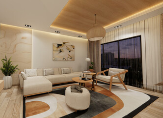 Scandinavian Interior  Living rom 