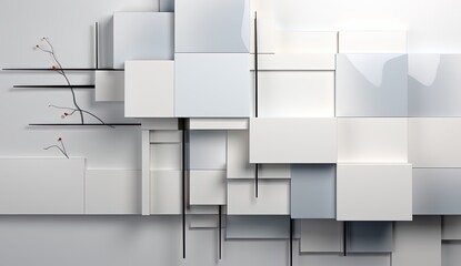 3D rendering of abstract cubes background. Created with Ai