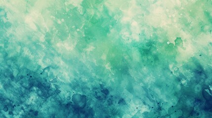 Abstract Blue Watercolor, Green Texture - Artistic Background Design