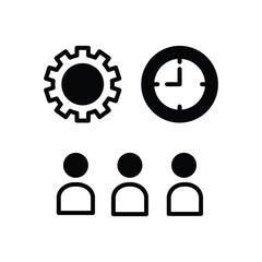 management icon with white background vector stock illustration