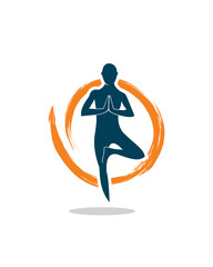 yoga logo , wellness logo vector