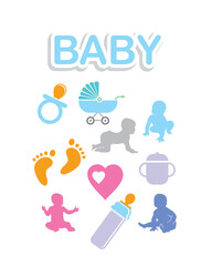 baby logo , kids logo vector