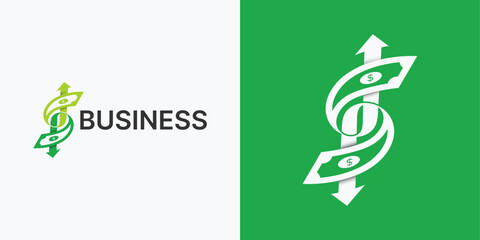 Money Logo With Arrow Template Vector Icon Illustration Design