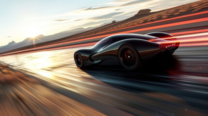 The camera follows a car as it speeds down the strip capturing the intense vibrations and loud roar...