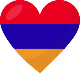 Armenia flag heart 3D style.
