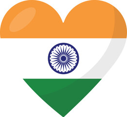India flag heart 3D style.