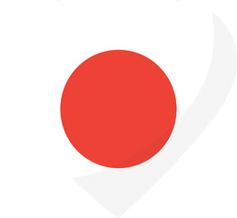 Japan flag heart 3D style.