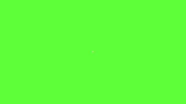 4K motion graphics animation of warning icon on chroma key green screen background.