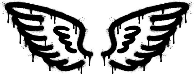 Spray Painted Graffiti wings Sprayed isolated with a white background. © Doa Bunda