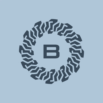  Modern and savvy circle emblem initials letter B logo.
