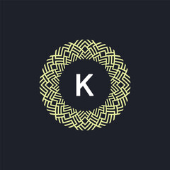 logo initials letter K. Logo emblem circle elegant and organic. 