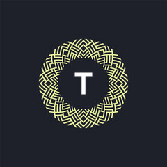 Obraz premium logo initials letter T. Logo emblem circle elegant and organic. 