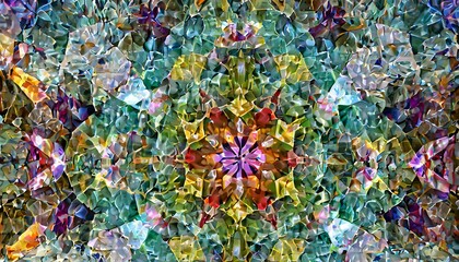 Fototapeta na wymiar Crystal Kaleidoscope: A Multicolored Abstract Symphony in Crystal Formations