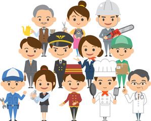 働く人々のイメージイラスト素材