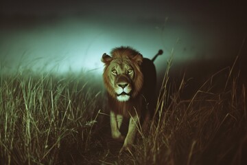 Lion in the savanna