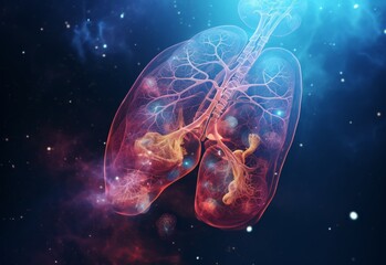 Naklejka na ściany i meble Computer Generated Image of Human Lungs