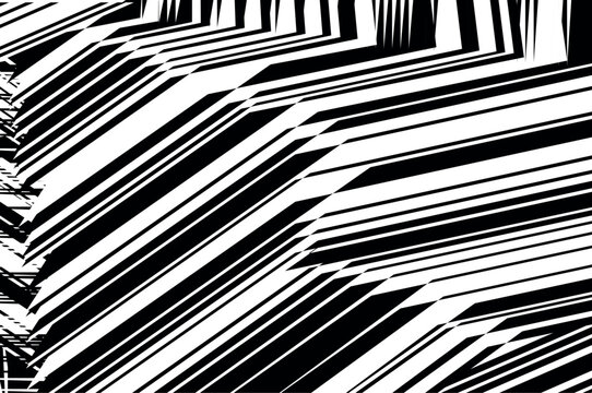 Abstract black and white background. Elegant pattern, op art psychedelic design. Vector illustration.