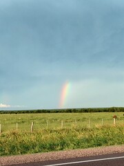 rainbow over the fields..