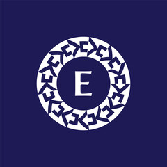 logo initials letter E. modern and elegant circle emblem.