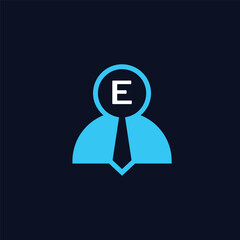 human resource employee seeker job initial letter E logo 