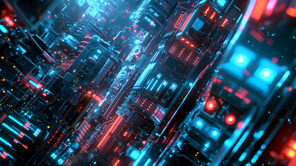 Futuristic Robotic Mechanism. Abstract Technology Background in a Future World Concept of Digital Innovation and Design with Technological Innovation and Sci-Fi Concept.
