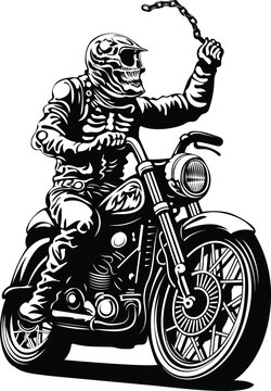 vector image of a demon motorcyclist