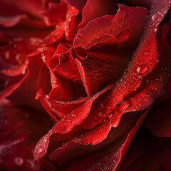 red rose with water droplets   ,Ai generative