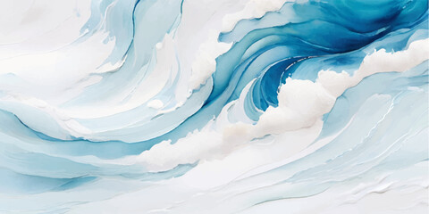 Obraz premium abstract soft blue and white abstract water color ocean wave texture background. Banner Graphic Resource as background for ocean wave and water wave abstract graphics.