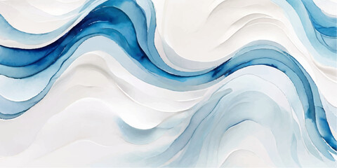 abstract soft blue and white abstract water color ocean wave texture background. Banner Graphic Resource as background for ocean wave and water wave abstract graphics. - obrazy, fototapety, plakaty