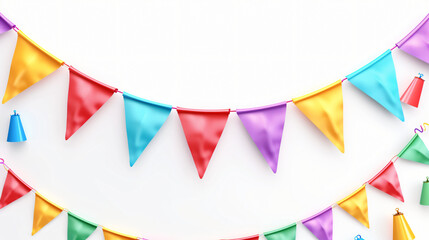 Colorful festive bunting flags