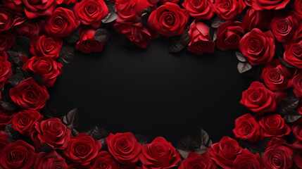 Romantic background with copy space area. Background with rose ornaments, suitable for Valentine's events, weddings or romantic themes.