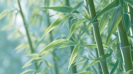 Graceful bamboo grass sways in fluid elegance, casting calming shadows in an Asian-inspired garden.