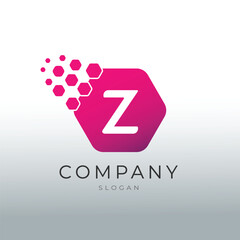 Polygon Z Letter Logo Design Vector Template. Letter Z Design Vector with Polygons. Hexagon Z Letter Logo Illusratation. Alphabet Logo Symbol.