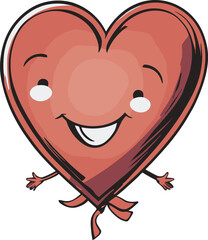 Cute and Smiley Vector Icon of Love Cartoon for Valentine Day