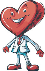 Cute and Smiley Vector Icon of Love Cartoon for Valentine Day