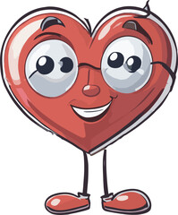 Cute and Smiley Vector Icon of Love Cartoon for Valentine Day